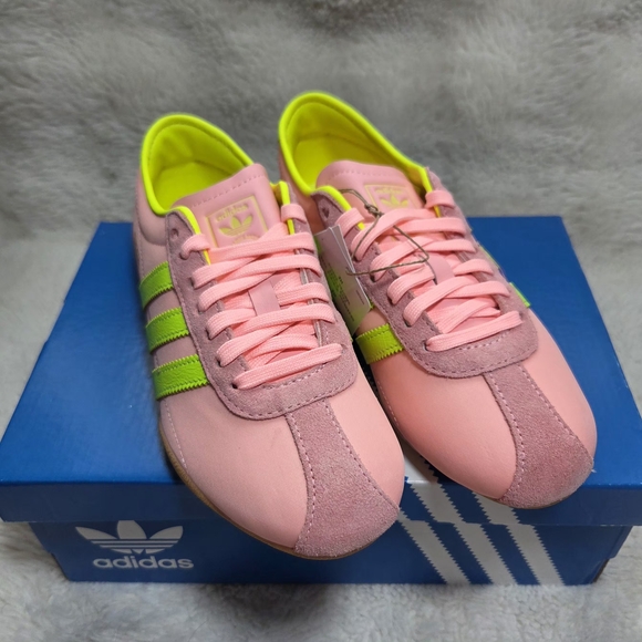 Adidas Tokyo Women's Pink and Green Sneakers - Picture 6 of 9